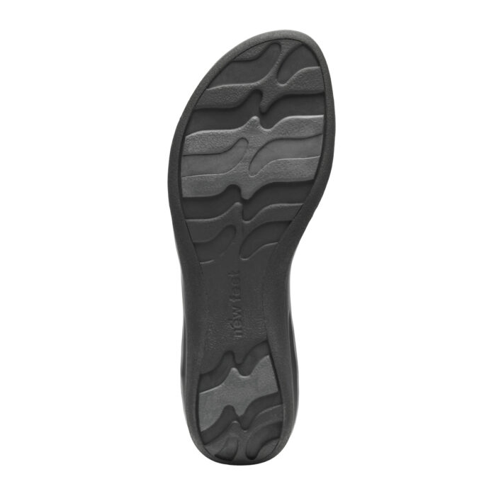new feet sandal med velcro og hælkappe, læder, sort - Image 4