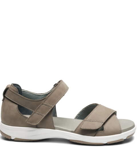 new feet sandal med 2 velcro og hælkappe, nubuck, sand