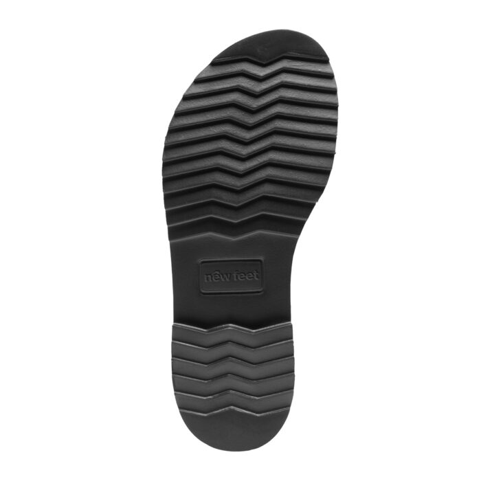 new feet sandal, 2 velcro og hælkappe, læder, sort - Image 5